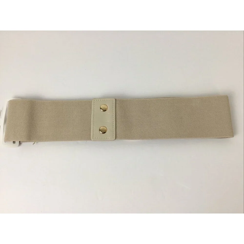 Halston Women’s Belt Vintage Stretch Cream Size M/L Preppy Retro Y2K